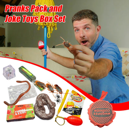 Funny Tricky Toys Set Fake Poop Noise Maker Joke Box Simulation Cockroach Prank Props April Fools Halloween Party Supplies